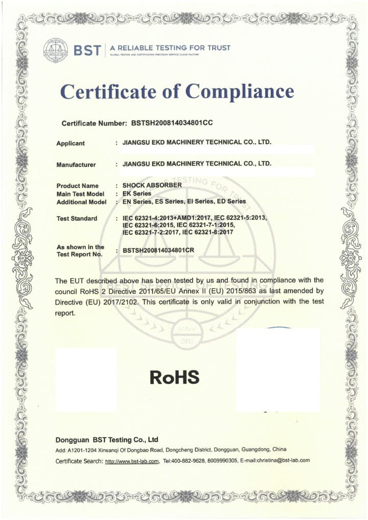 RoHS 2 test documentation