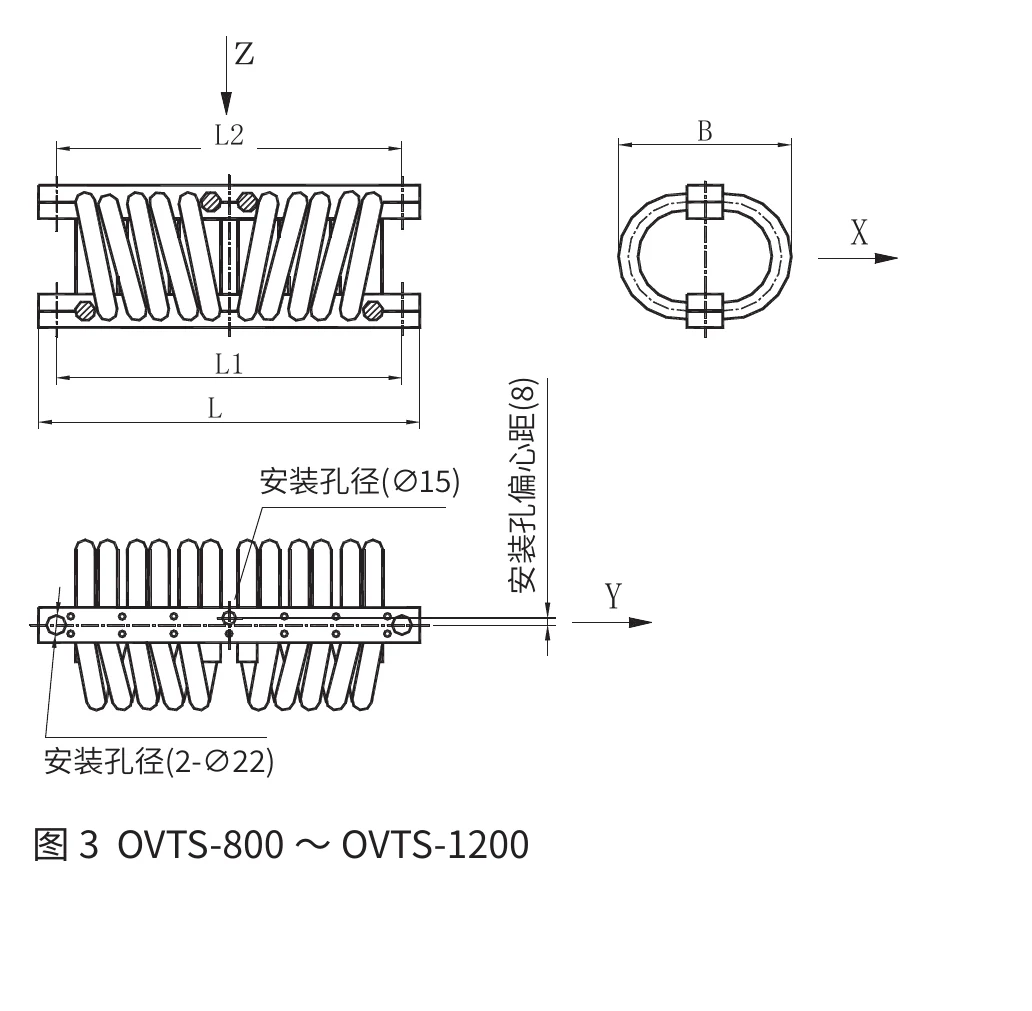 OVTS-800 / 1000 / 1200 外形与安装尺寸